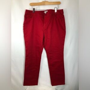Women’s Red Jeans. Embroidered Back Pockets. Chicos. 38/29. Like New.